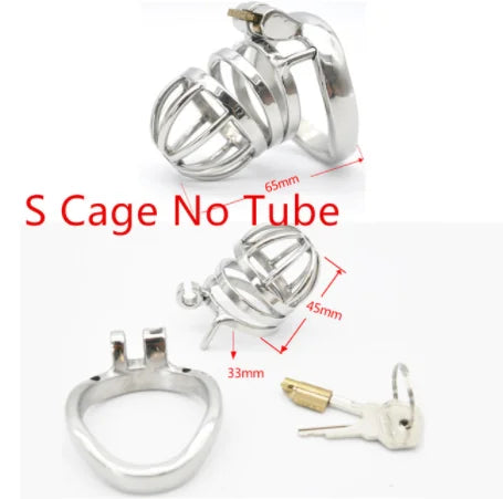 Edelstahl Keuschheitskäfig für Männer – Cock Cage mit Ring, Schloss & Katheter | 3 Ringgrößen | Xespera21