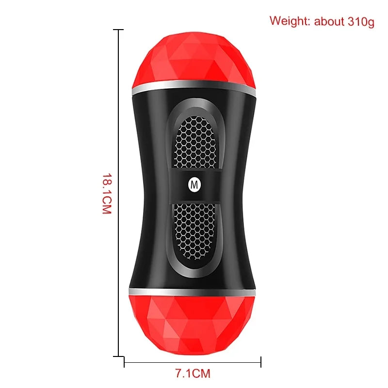 Doppelseitiger Masturbator für Männer – Vagina & Deep Throat | Realistisch & weich | Taschenpussy | Xespera21