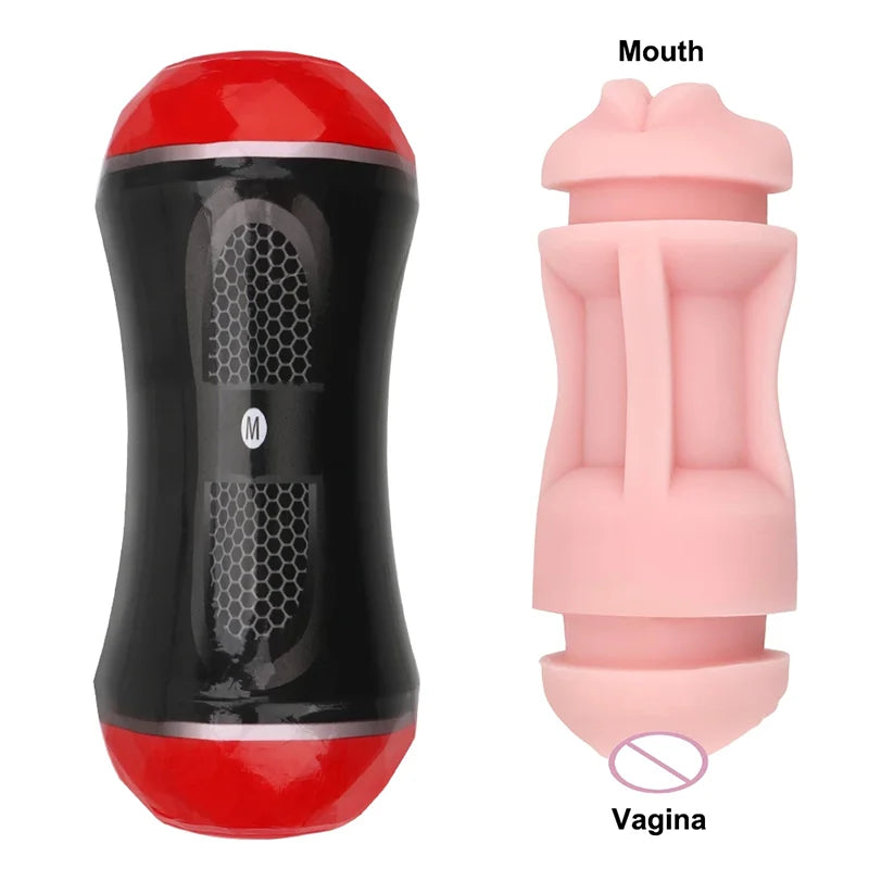 Doppelseitiger Masturbator für Männer – Vagina & Deep Throat | Realistisch & weich | Taschenpussy | Xespera21