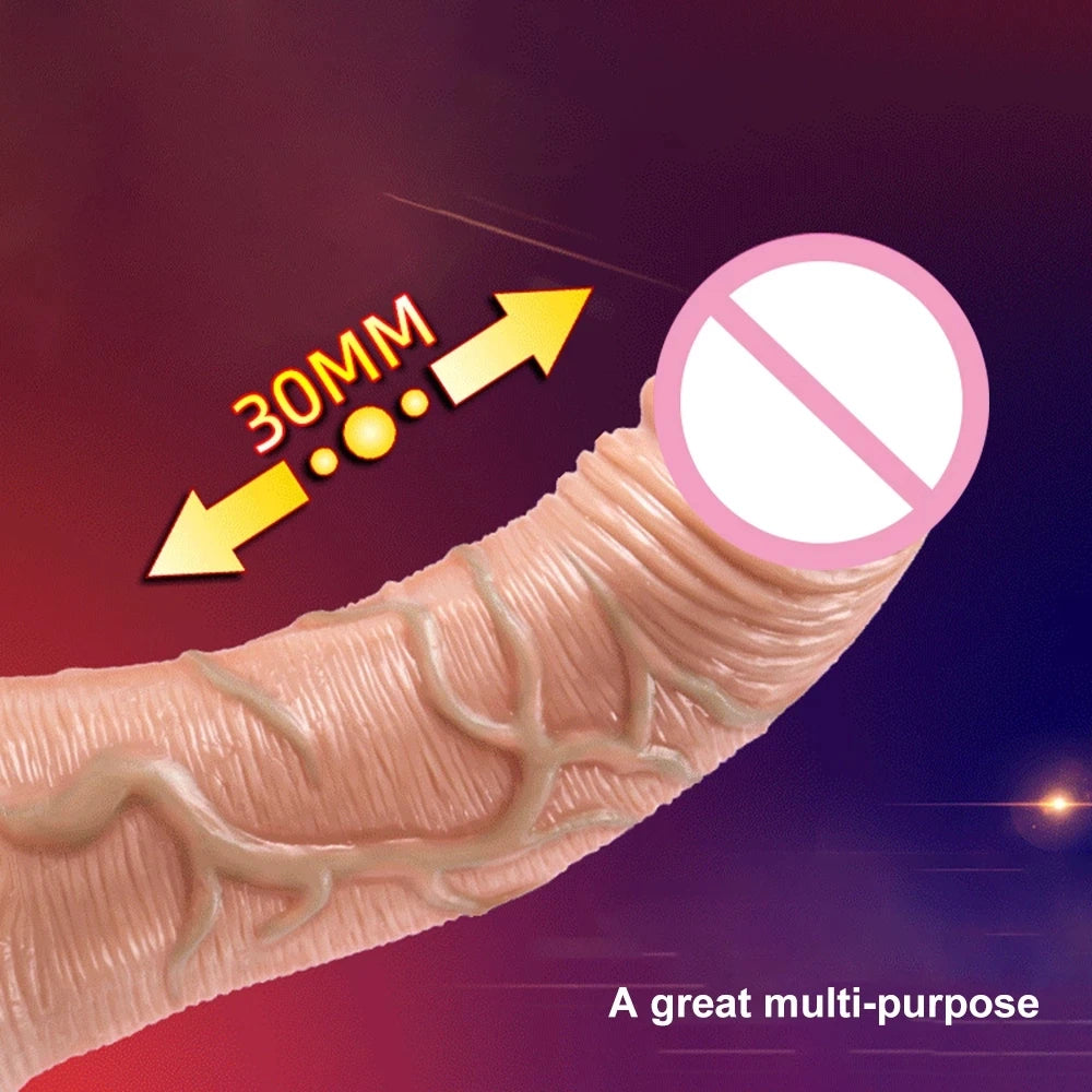 Beheizbarer Realistischer Vibrator mit Fernbedienung – Teleskop-Vibration & 10 Modi | Xespera21