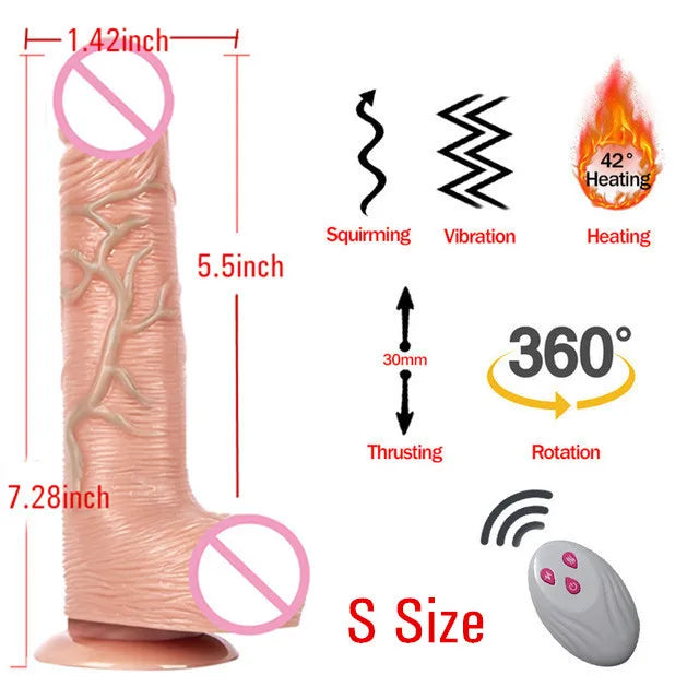 Beheizbarer Realistischer Vibrator mit Fernbedienung – Teleskop-Vibration & 10 Modi | Xespera21