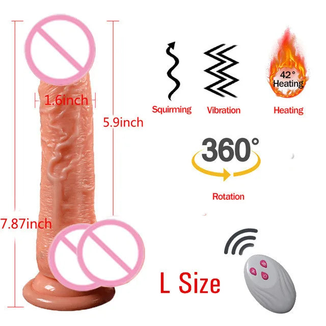 Beheizbarer Realistischer Vibrator mit Fernbedienung – Teleskop-Vibration & 10 Modi | Xespera21