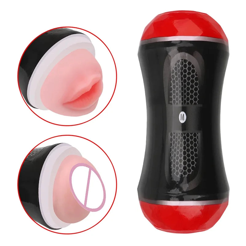 Doppelseitiger Masturbator für Männer – Vagina & Deep Throat | Realistisch & weich | Taschenpussy | Xespera21