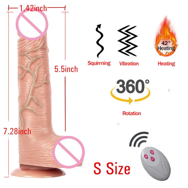 Beheizbarer Realistischer Vibrator mit Fernbedienung – Teleskop-Vibration & 10 Modi | Xespera21