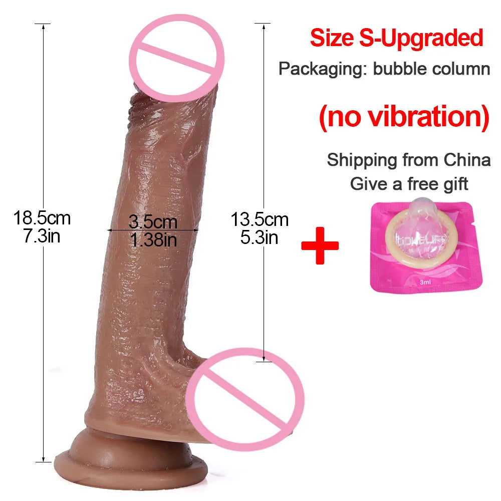 Realistischer Dildo mit Saugfuß – 18 cm | Flexibel & hautähnlich