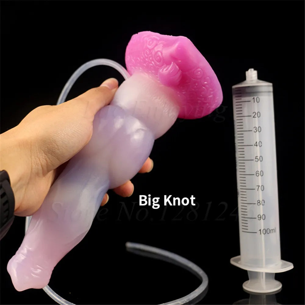 Squirt Dildo mit Saugnapf & Ejakulation – Gebogenes Silikon-Design | Tierisch inspiriert | Für Anal & G-Punkt | Xespera21