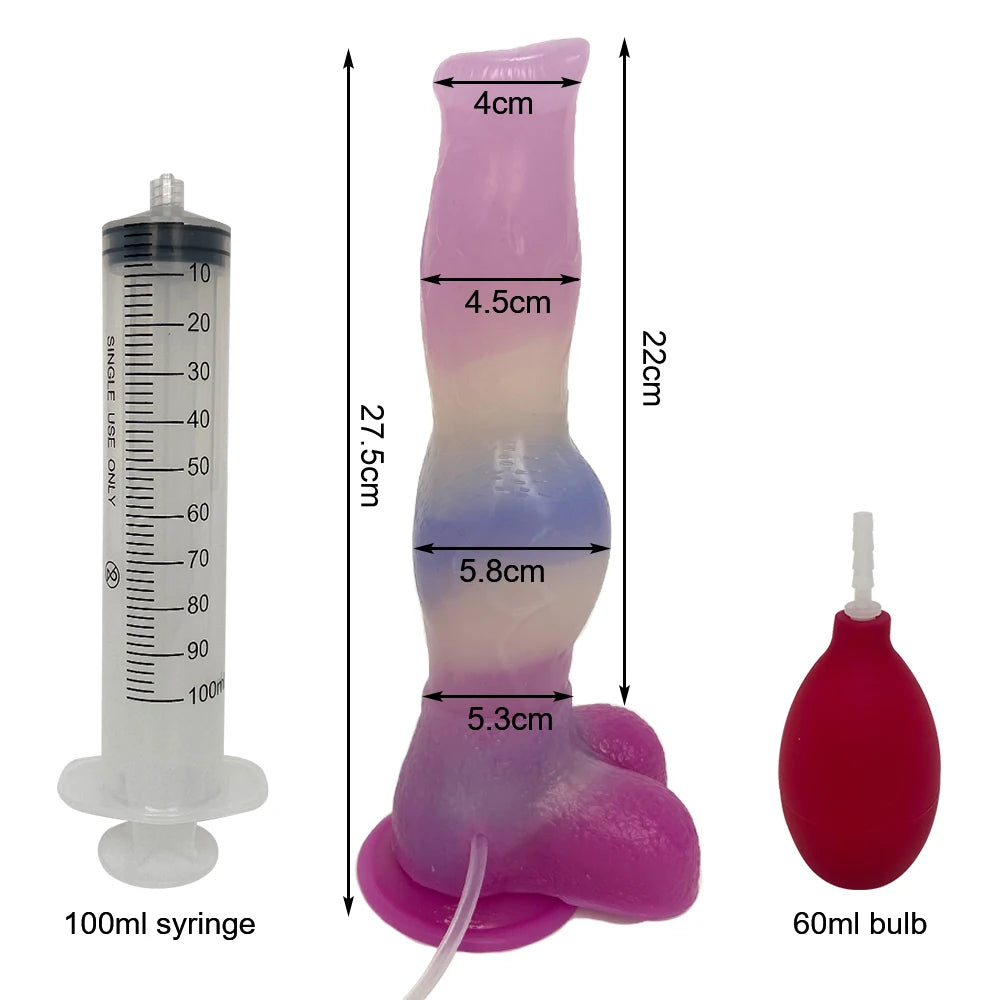 Squirt Dildo mit Saugnapf & Ejakulation – Gebogenes Silikon-Design | Tierisch inspiriert | Für Anal & G-Punkt | Xespera21