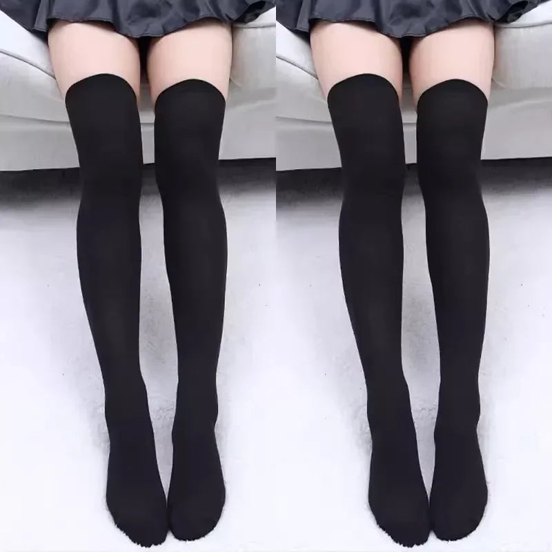 Gestreifte Overknee-Socken für Damen – Baumwollmischung, Winterfest | 1–2 Paar | Xespera21