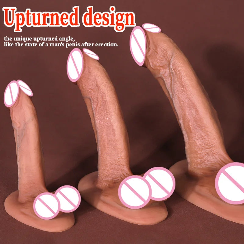 Harter Realistischer Dildo mit Saugnapf – Flüssigsilikon, 3 Größen | Großer künstlicher Penis für Anus & Vagina | Xespera21