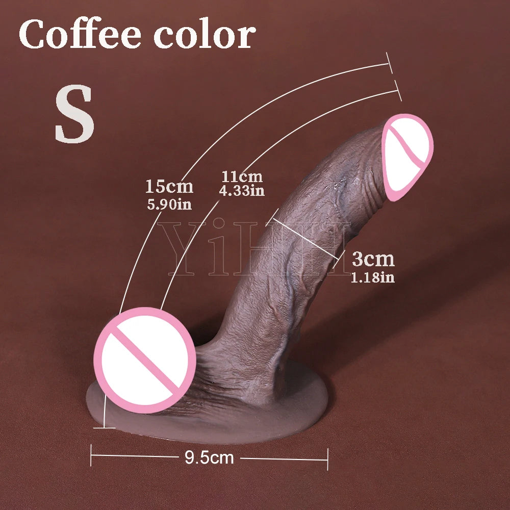 Harter Realistischer Dildo mit Saugnapf – Flüssigsilikon, 3 Größen | Großer künstlicher Penis für Anus & Vagina | Xespera21