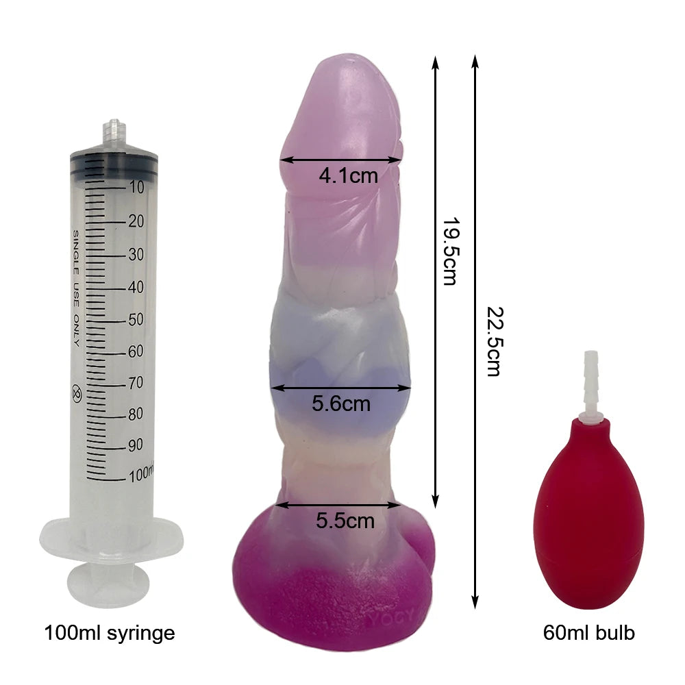 Squirt Dildo mit Saugnapf & Ejakulation – Gebogenes Silikon-Design | Tierisch inspiriert | Für Anal & G-Punkt | Xespera21
