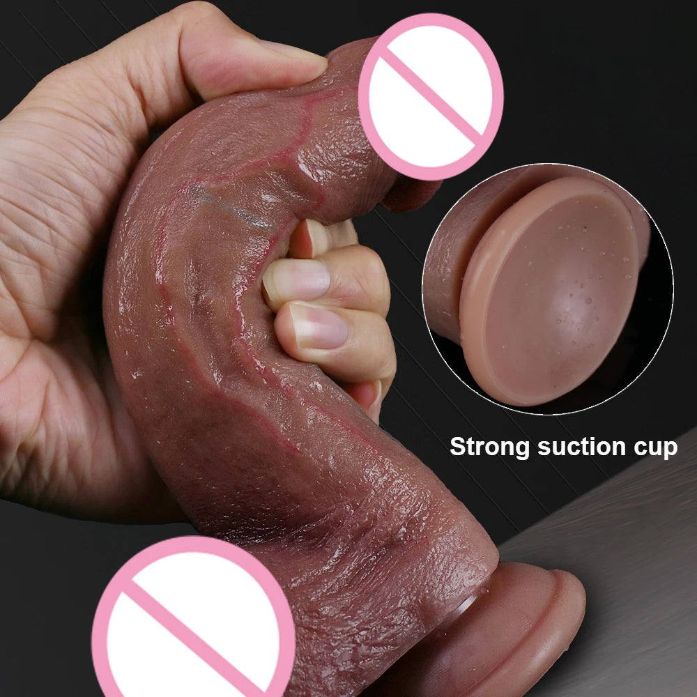 Realistischer Dildo mit Saugfuß – 18 cm | Flexibel & hautähnlich