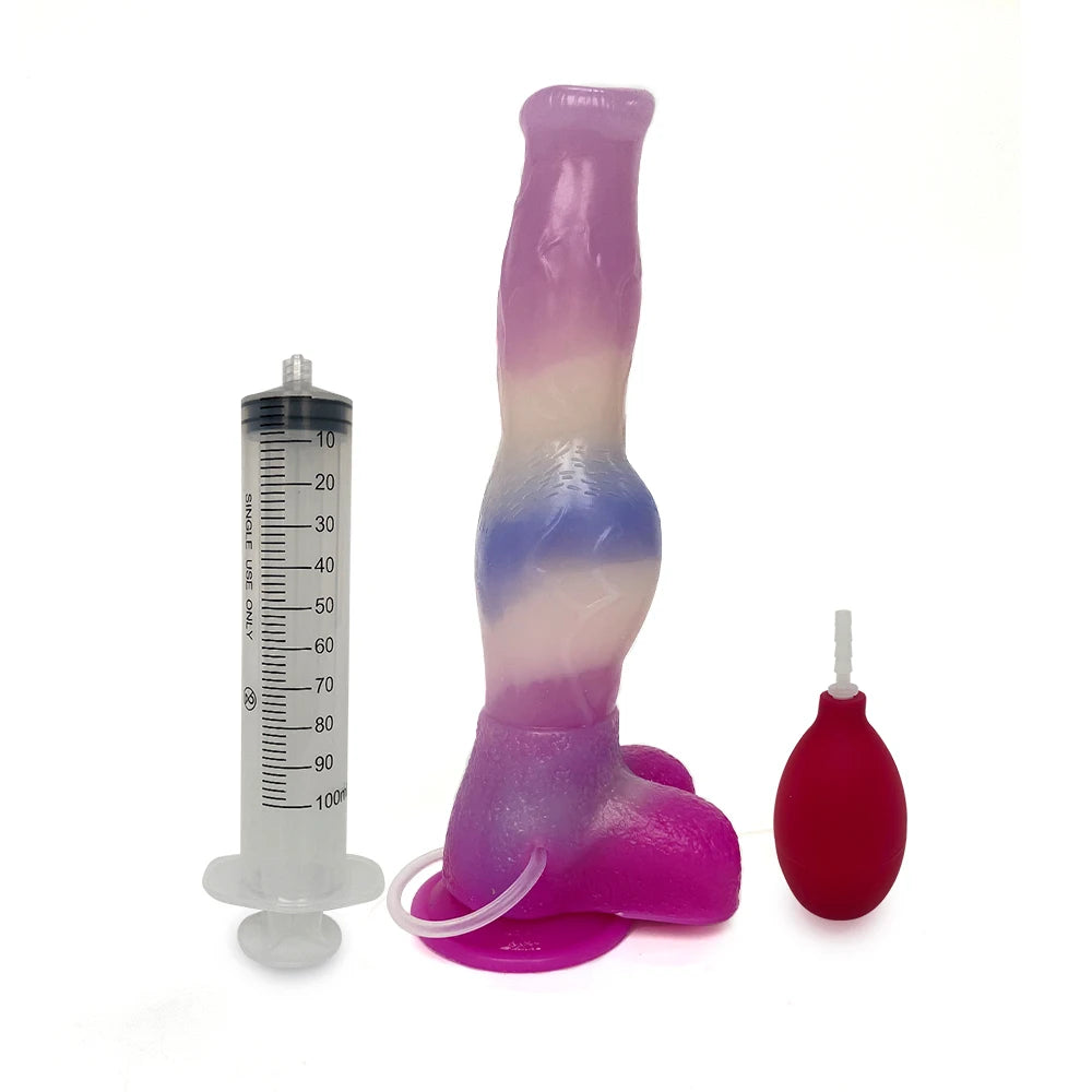Squirt Dildo mit Saugnapf & Ejakulation – Gebogenes Silikon-Design | Tierisch inspiriert | Für Anal & G-Punkt | Xespera21