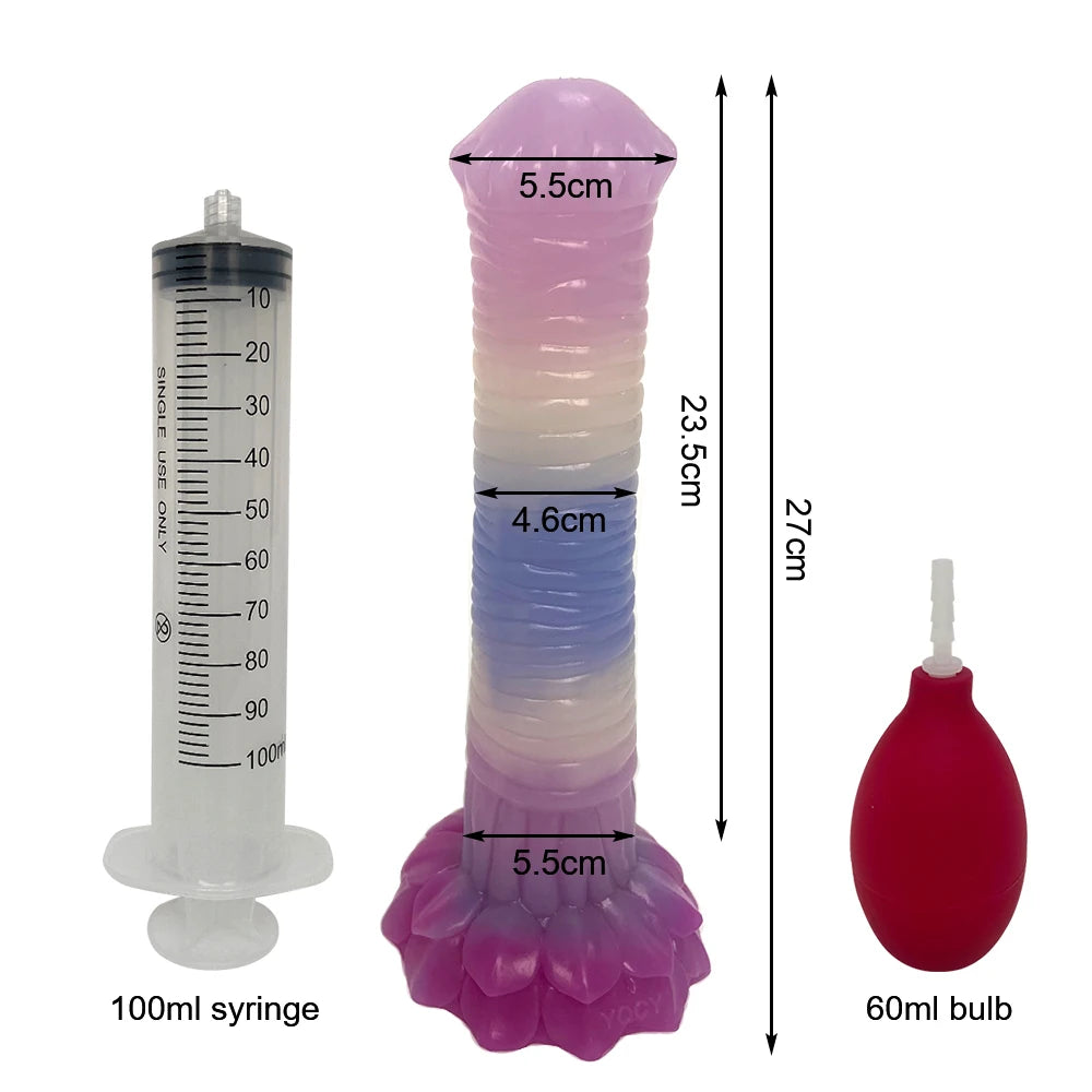 Squirt Dildo mit Saugnapf & Ejakulation – Gebogenes Silikon-Design | Tierisch inspiriert | Für Anal & G-Punkt | Xespera21