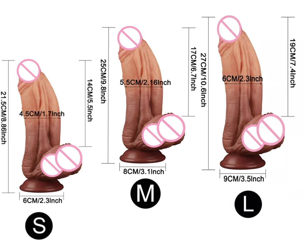 XXL Realistischer Dildo mit Saugfuß – 27×6 cm | Super weich & hautähnlich | G-Punkt Stimulator in 3 Größen | Xespera21