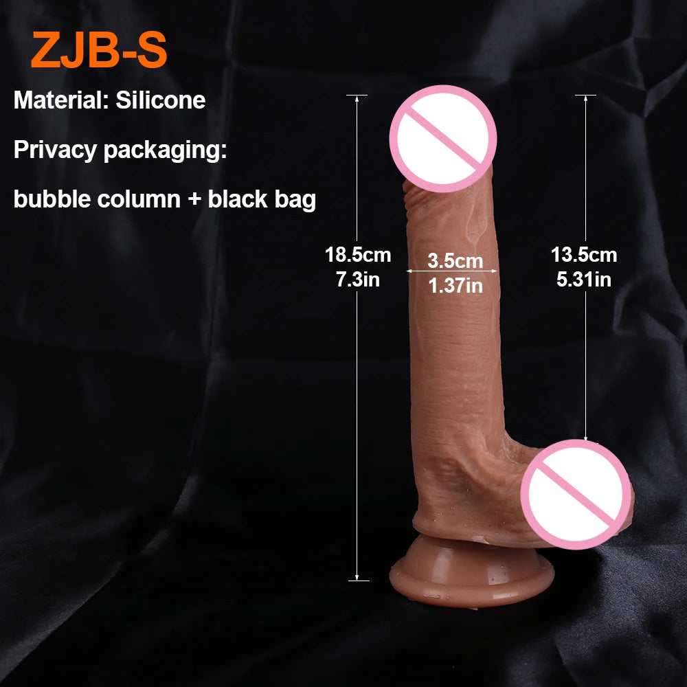 Realistischer Dildo mit Saugfuß – 18 cm | Flexibel & hautähnlich