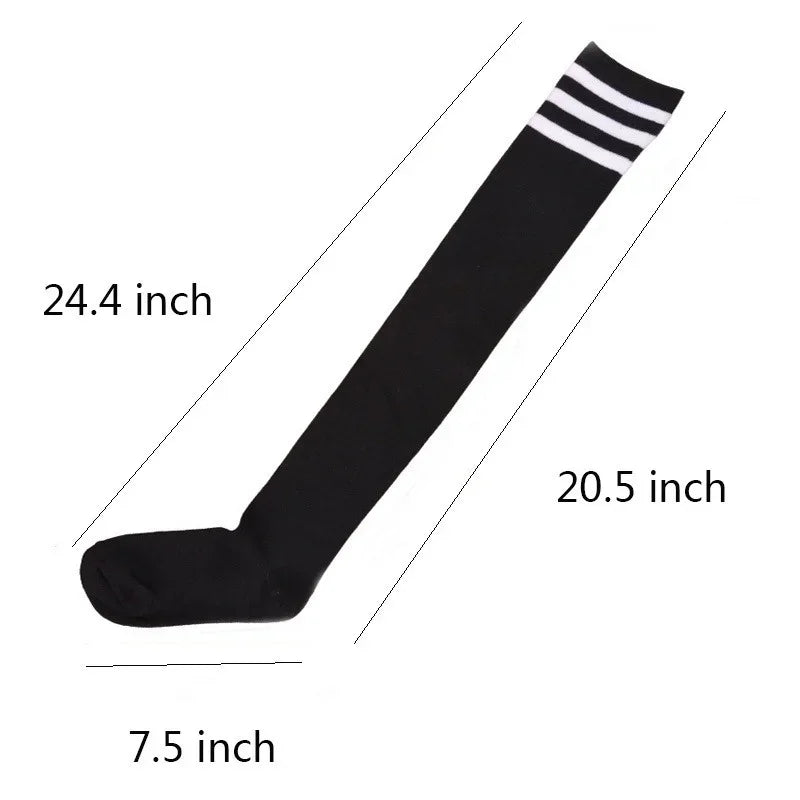 Gestreifte Overknee-Socken für Damen – Baumwollmischung, Winterfest | 1–2 Paar | Xespera21