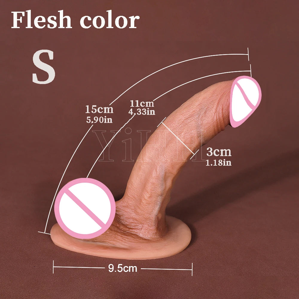 Harter Realistischer Dildo mit Saugnapf – Flüssigsilikon, 3 Größen | Großer künstlicher Penis für Anus & Vagina | Xespera21