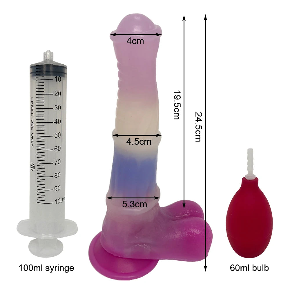 Squirt Dildo mit Saugnapf & Ejakulation – Gebogenes Silikon-Design | Tierisch inspiriert | Für Anal & G-Punkt | Xespera21