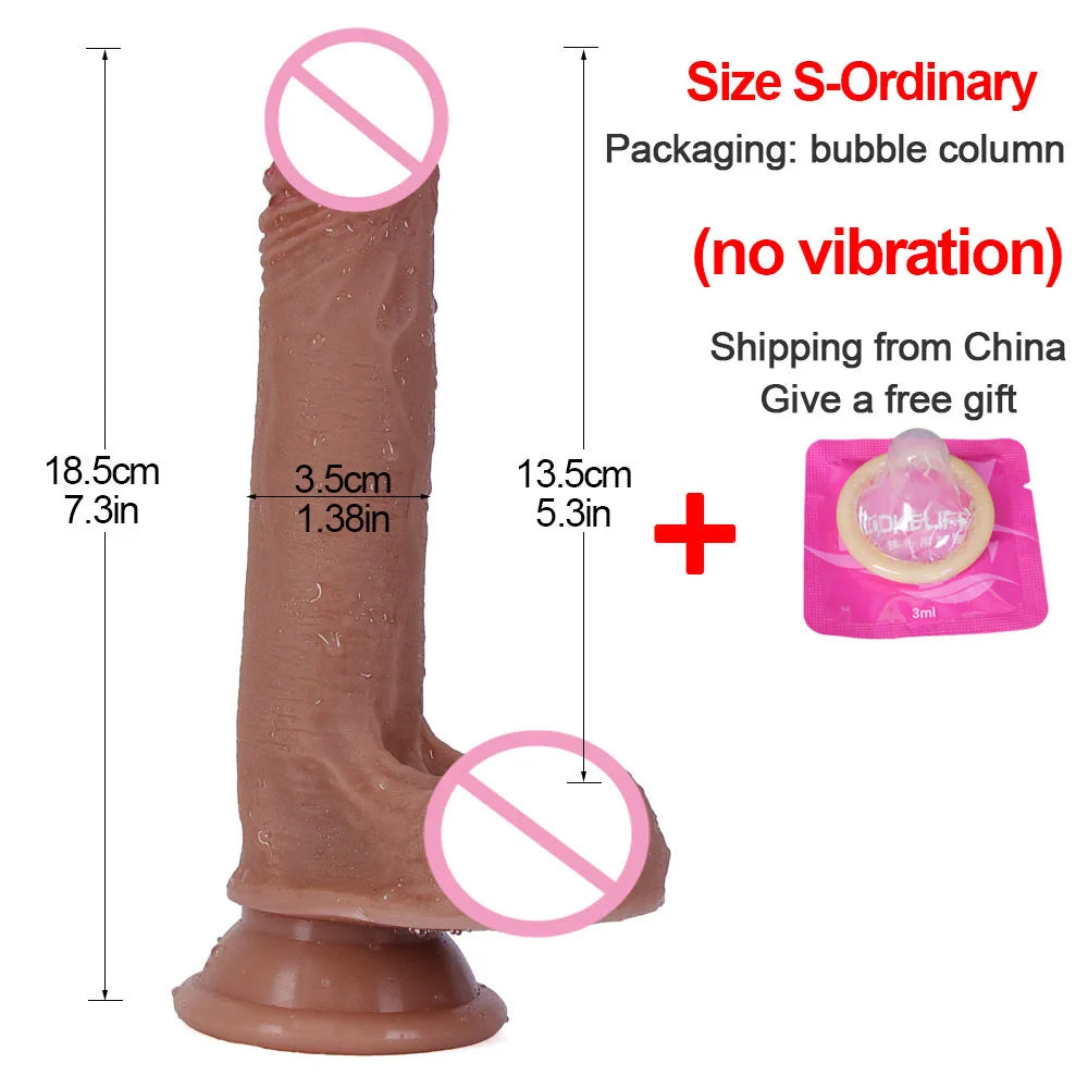 Realistischer Dildo mit Saugfuß – 18 cm | Flexibel & hautähnlich