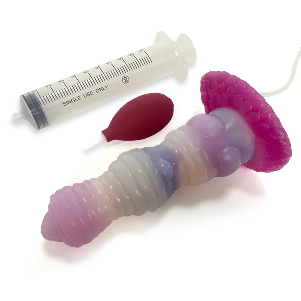 Squirt Dildo mit Saugnapf & Ejakulation – Gebogenes Silikon-Design | Tierisch inspiriert | Für Anal & G-Punkt | Xespera21