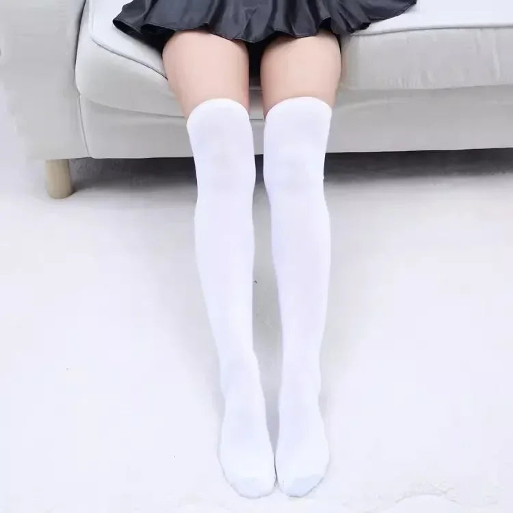 Gestreifte Overknee-Socken für Damen – Baumwollmischung, Winterfest | 1–2 Paar | Xespera21