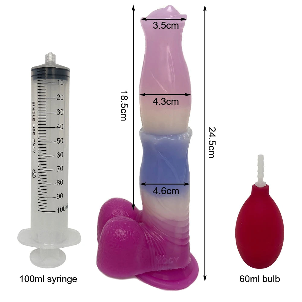 Squirt Dildo mit Saugnapf & Ejakulation – Gebogenes Silikon-Design | Tierisch inspiriert | Für Anal & G-Punkt | Xespera21