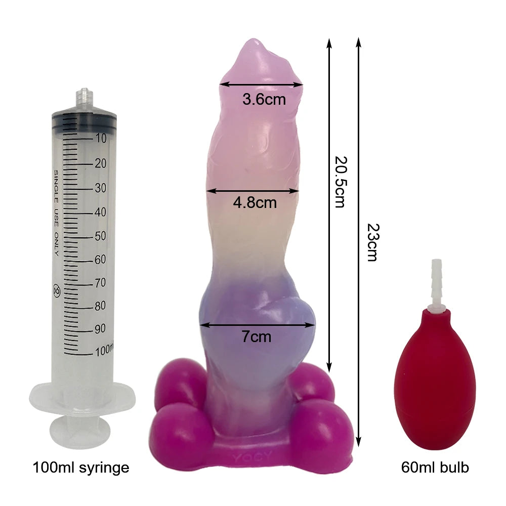 Squirt Dildo mit Saugnapf & Ejakulation – Gebogenes Silikon-Design | Tierisch inspiriert | Für Anal & G-Punkt | Xespera21