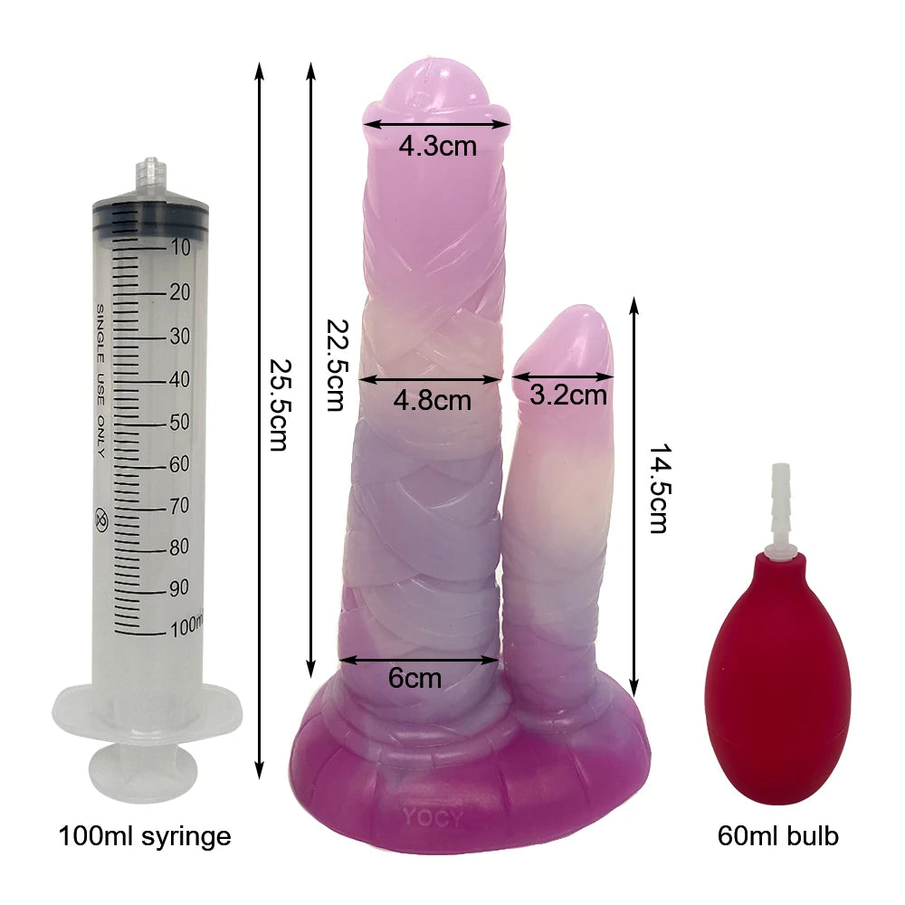 Squirt Dildo mit Saugnapf & Ejakulation – Gebogenes Silikon-Design | Tierisch inspiriert | Für Anal & G-Punkt | Xespera21