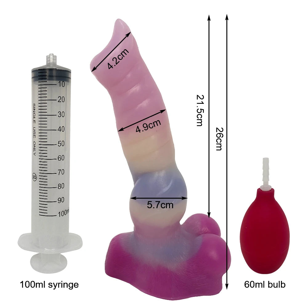 Squirt Dildo mit Saugnapf & Ejakulation – Gebogenes Silikon-Design | Tierisch inspiriert | Für Anal & G-Punkt | Xespera21