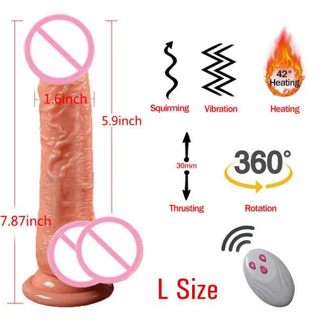 Beheizbarer Realistischer Vibrator mit Fernbedienung – Teleskop-Vibration & 10 Modi | Xespera21