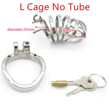 Edelstahl Keuschheitskäfig für Männer – Cock Cage mit Ring, Schloss & Katheter | 3 Ringgrößen | Xespera21