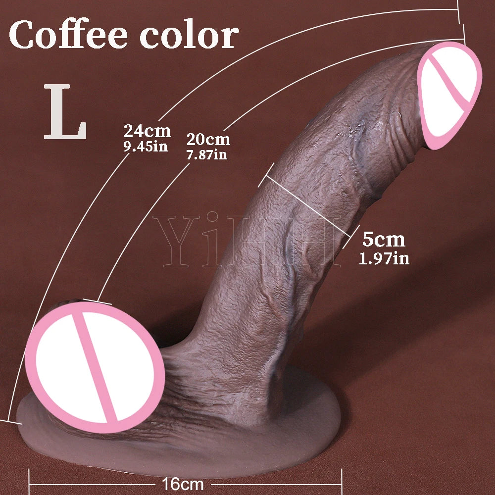 Harter Realistischer Dildo mit Saugnapf – Flüssigsilikon, 3 Größen | Großer künstlicher Penis für Anus & Vagina | Xespera21