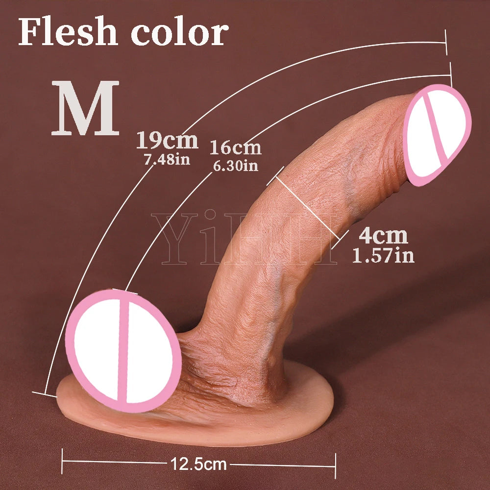 Harter Realistischer Dildo mit Saugnapf – Flüssigsilikon, 3 Größen | Großer künstlicher Penis für Anus & Vagina | Xespera21