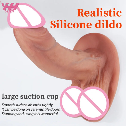 Harter Realistischer Dildo mit Saugnapf – Flüssigsilikon, 3 Größen | Großer künstlicher Penis für Anus & Vagina | Xespera21