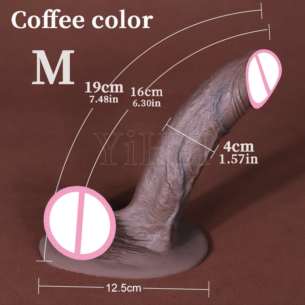 Harter Realistischer Dildo mit Saugnapf – Flüssigsilikon, 3 Größen | Großer künstlicher Penis für Anus & Vagina | Xespera21