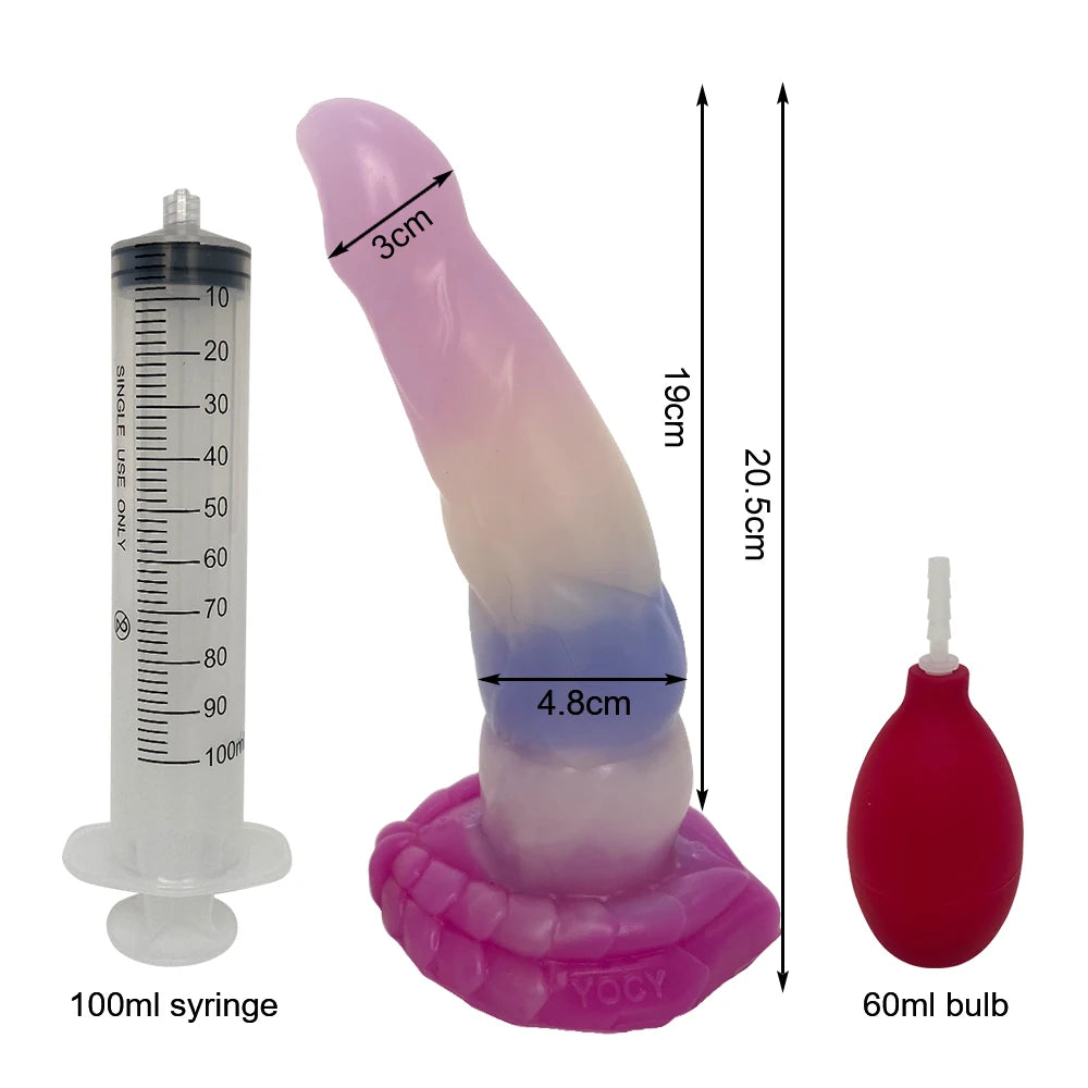 Squirt Dildo mit Saugnapf & Ejakulation – Gebogenes Silikon-Design | Tierisch inspiriert | Für Anal & G-Punkt | Xespera21